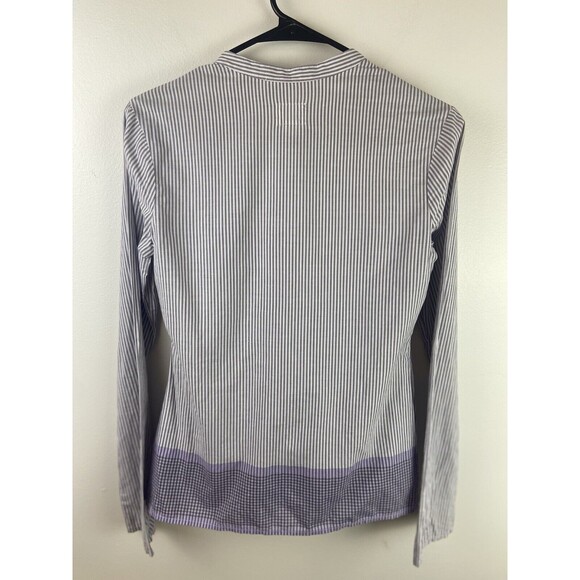 Converse One Star Purple Stripe Button Down Pin Tuck Pleated Women's Size XS - Picture 2 of 5